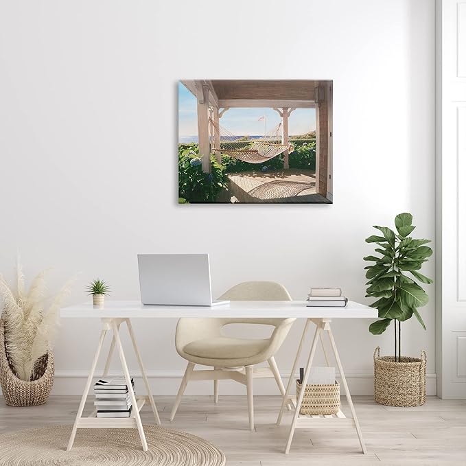 Stupell Industries Tranquil Hammock Warm Sunlit Porch Rural Garden Canvas Wall Art, Design By Tom Mielko