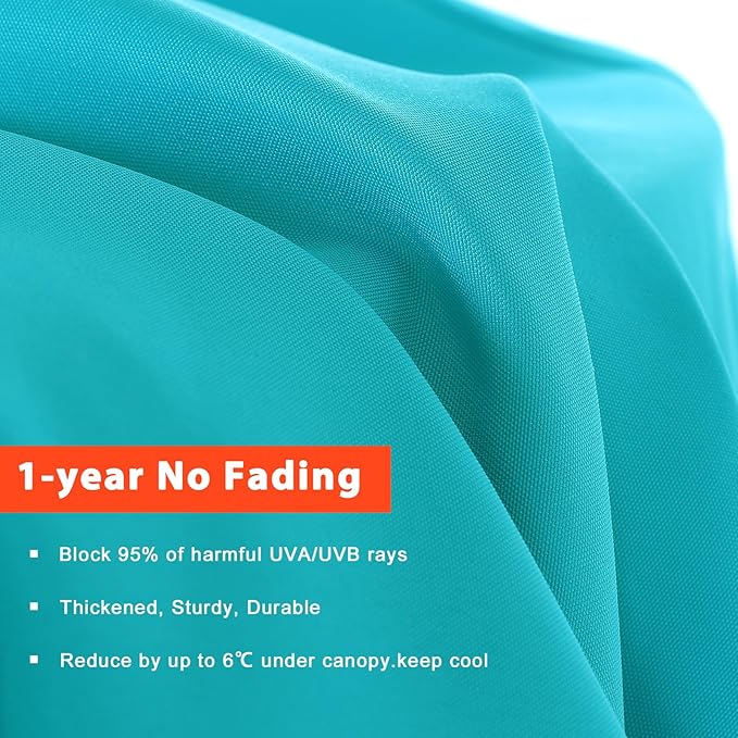 ABCCANOPY 10ft Outdoor Umbrella Replacement Top Suit 8 Ribs (Turquoise)