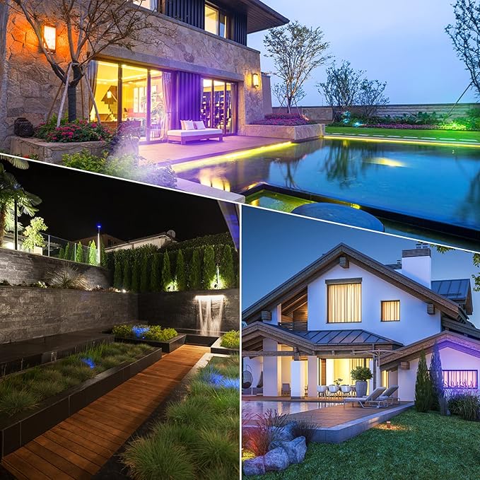 3W RGB Color Changing Landscape Lights Spotlight with Remote Control 3W 12V Landscape Lighting LED 16 Color Changing Spotlights Outdoor Waterproof Pathway Lights Garden Decorative (5, Watts)