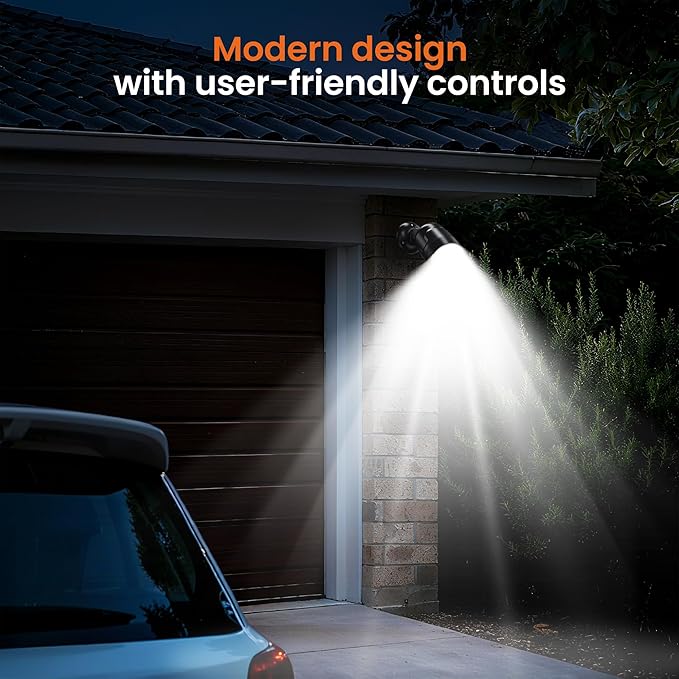 Battery Operated Motion Sensor Light Outdoor, 4000mAh Rechargeable 600 Lumen Battery Powered Spotlight Outdoor Waterproof for Porch, Garage, House(Non-Solar)