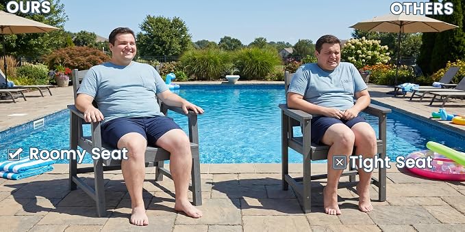 Ayge 9-Piece Outdoor Dining Set – HDPE Patio Furniture for 8 with 2" Hole Cut-Out Table & 8 Chairs, Perfect for Pool, Patio, Garden, Navy