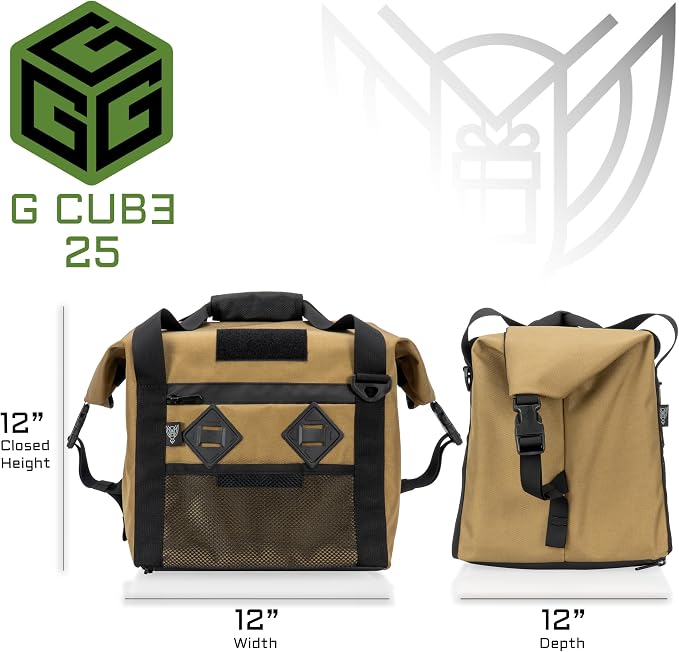 Xtreme Sight Line ~ G CUBƎ 25 + SLING Cross-Body Faraday Bag ~ Protects Against EMP/CME/EMF/RF ~ Diamond Form Faraday Lined Interior ~ Silver Combo
