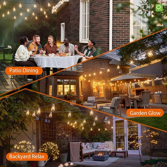 KYY 78FT(72+6) Solar String Lights Outdoor with USB Port Remote Control | LED Waterproof Solar Powered Patio with 24 Sockets, Heavy-Duty and UL Listed Porch Market Lights