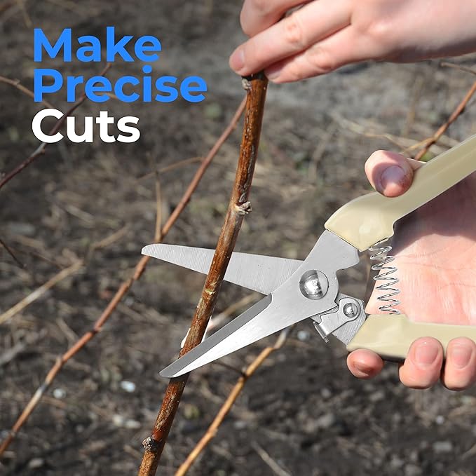 SereneLife Gardening Hand Pruner, Pruning Shear with Straight Stainless Precision-Sharpened Steel Blades, Soft and Comfortable Grip Avoid Hand Fatigue, Secure And Easy To Lock