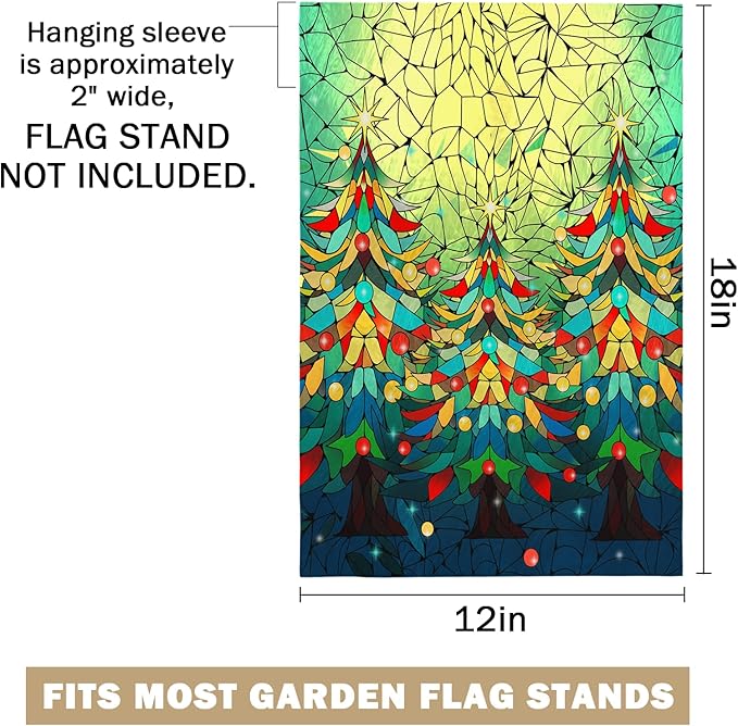 Christmas Garden FLag 12X18 IN Double Sided Christmas Trees Garden Flags for Xmas Winter Holiday Farmhouse Yard Outside Decoration