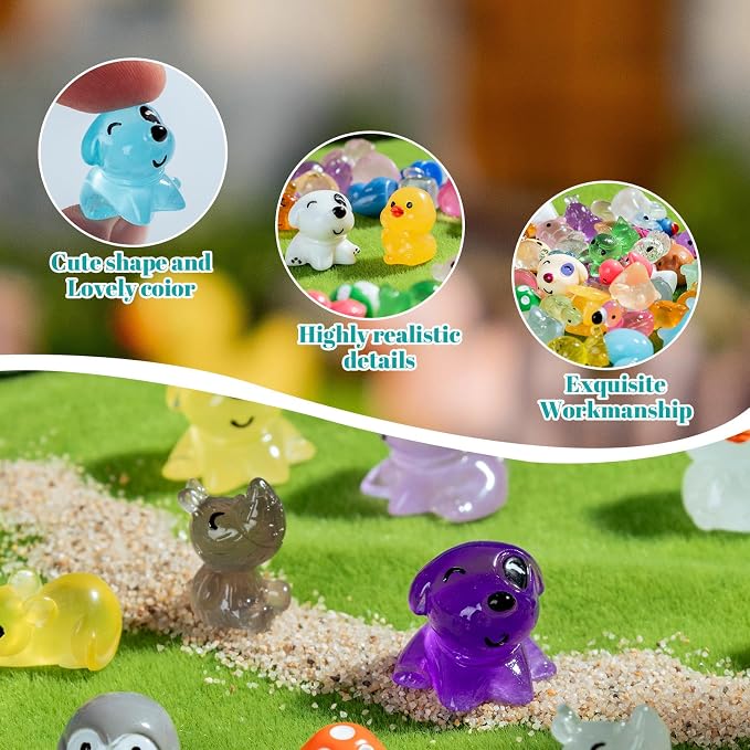 150 pcs Mini Resin Animals Many Styles Variety Tiny Animals Figures Miniature Little Small Animal Figurines Bulk for Micro Fairy Garden Landscape Accessories Hide Crafts Decor Aquarium