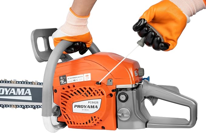 PROYAMA 62CC Gas Powered Chainsaw, 20 Inch 2-Cycle Petrol Handheld Cordless Chain Saw, Gas Chainsaws for Tree Wood Cutting