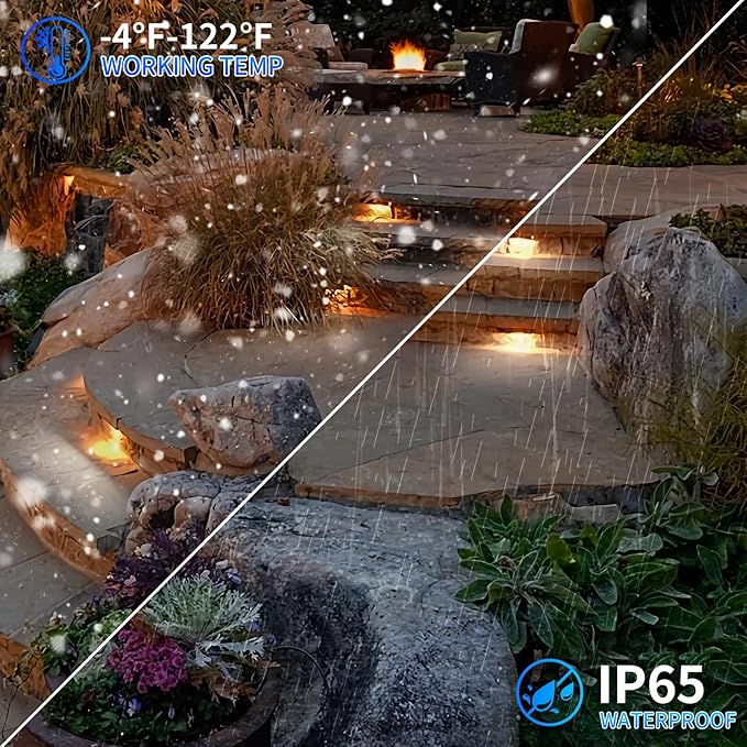 8-Packs 5W 12 Inch LED Hardscape Paver Lighting,12V AC/DC Low Voltage Retaining Wall Lights,LED Landscape Lighting,2700K Soft White Outdoor Step Light,50,000 Hours Lifespan-Black
