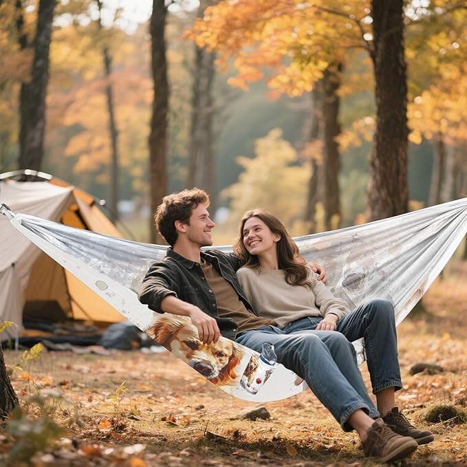 FRMG Dog Camping Hammock 500 lbs Capacity Portable Hammocks with Tree Straps & Attached Carry Bag, Camping Essentials Gear A0900164 a