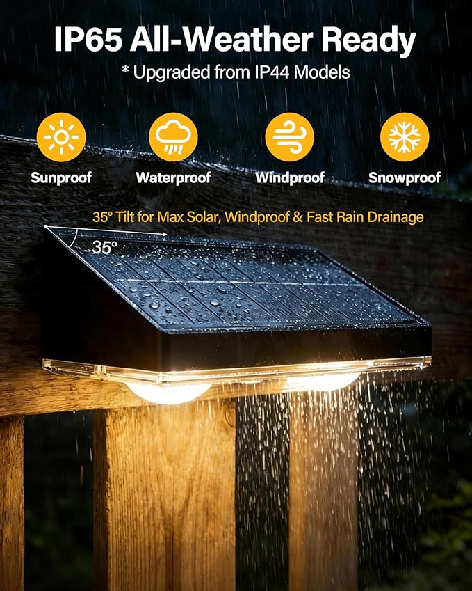 Solar Fence Lights Outdoor, 12 Pack Ultra-Bright 85LM Fence Lights Solar Powered, 9 RGB Color Modes, IP65 Waterproof, 12H Dusk to Dawn Glow for Pool/Deck/Patio/Wall/Backyard - Black