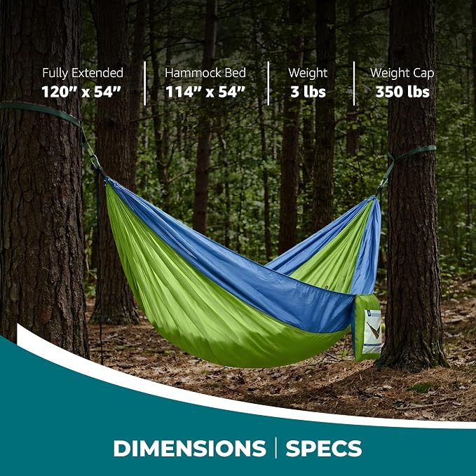 Bliss Hammocks BH-406XLS-MM Hammock in a Bag w/ Adjustable Tree Straps, 54-in. Wide, Weather & UV Resistant, 350 Lb. Capacity (Mermaid)