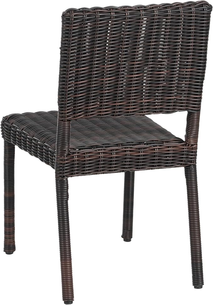 Christopher Knight Home Farley Acacia Wood Outdoor Dining Set for 4, 5 Piece Patio Dining Table and Chair Set, Faux Rattan Outdoor Dining Chair and Table Set, Teak+Brown