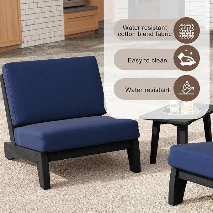 2 Pieces Patio Furniture Sets, All-Weather Outdoor Wood Bistro Set Patio Conversation Chiarsfor Balcony, Backyard