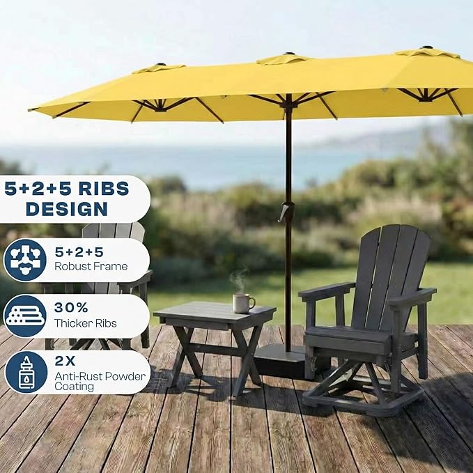 15FT Large Patio Umbrella with Base Included