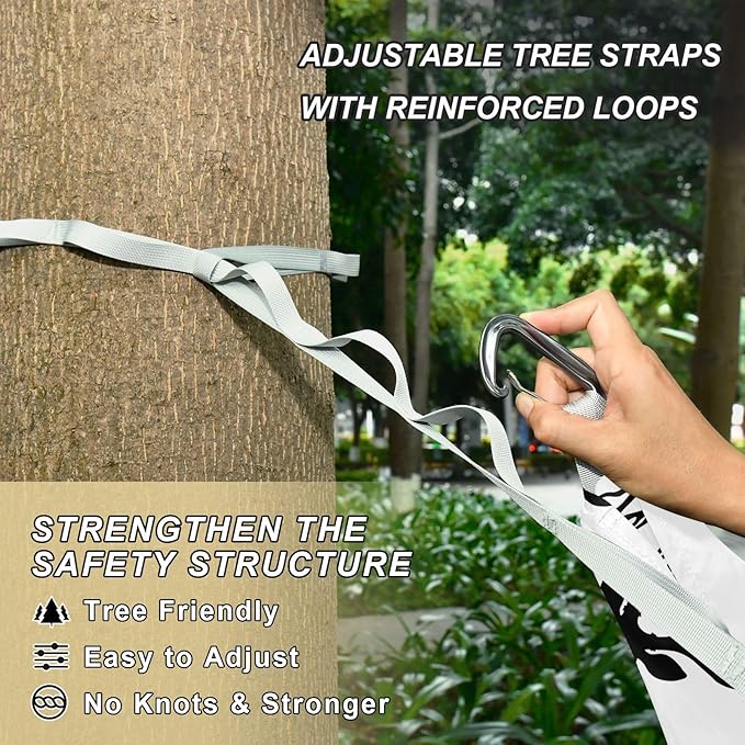 Camping Hammock Outdoor Hammocks for Outside Antlers Deer Heads Beach Trees Portable Lightweight with Pockets Tree Straps Indoor Small