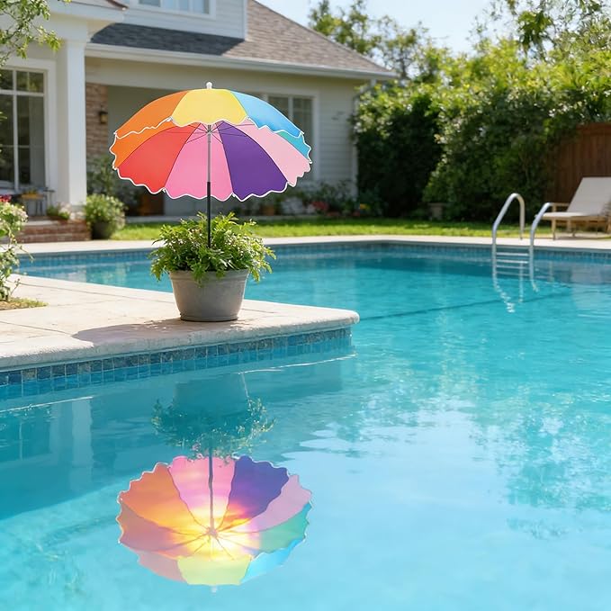 3Pack Upgraded Plant Umbrellas for Outdoor Plants, 23.6" Garden Plant Umbrella Shade with Adjustable Angle, 40.5" Higher Sun Shade for Plants, Potted Plant, Garden Beds（colorful） ﻿ ﻿