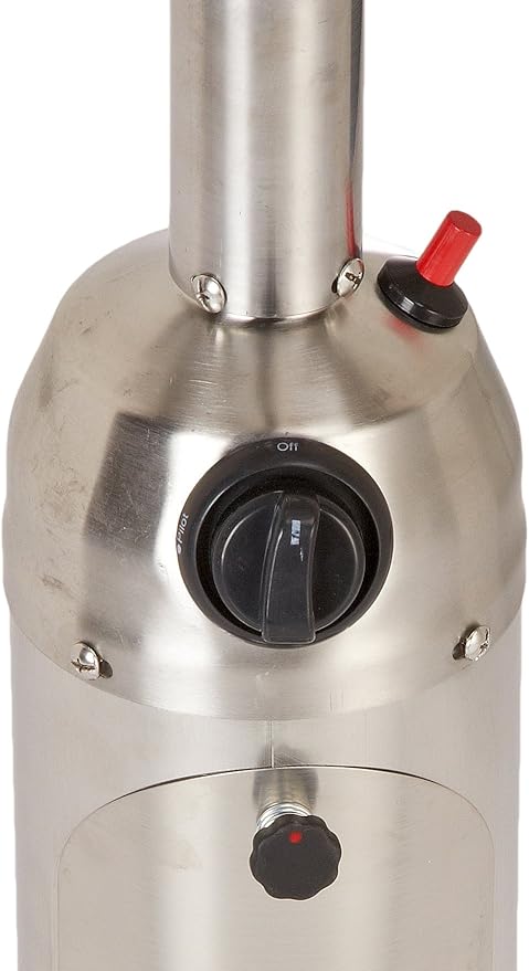 Fire Sense 60262 Portable Patio Heater Outdoor Tabletop Lightweight Propane 10,000 BTU Auto-Shutoff Valve CSA Approved - Stainless Steel
