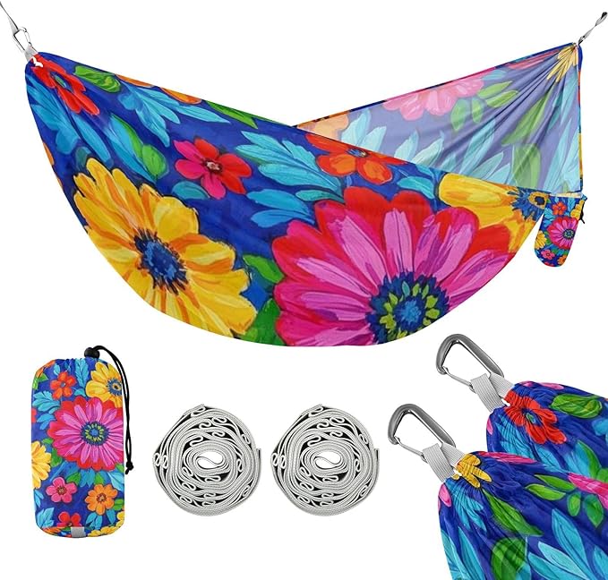 Colorful Retro Bohemian Style Flowers 330lb Capacity Outdoor Hammocks Cloth Hammock for Outside Beach Patio Garden hamaca para Patio Exterior