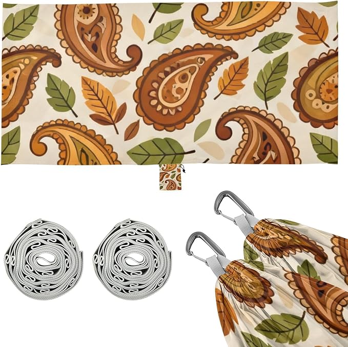 Autumn Paisley Hammocks for Camping with Portabl Carry Bag Portable Hammock Indoor Outdoor Patio
