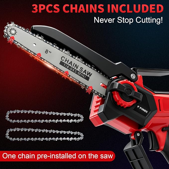 2-in-1 8 Inch Electric Pole Saw for Milwaukee 18V Battery, Brushless Cordless Mini Chainsaw with Extension Pole & 3 Chains, Auto Oiler, 14.5 FT Max Reach for Tree Trimming Branch Cutting (No Battery)