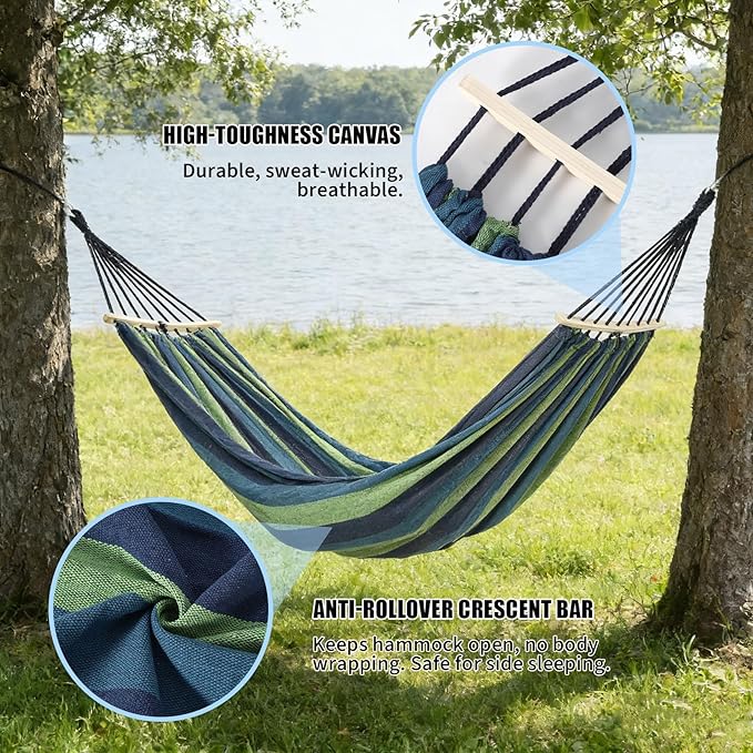 Camping Portable Hanging Hammock Indoor Home Bedroom Hammock Lazy Chair Travel Outdoor Swing Chair Thick Canvas Bed Hammocks,Used for Backpacking, Beach, Courtyard, Hiking.