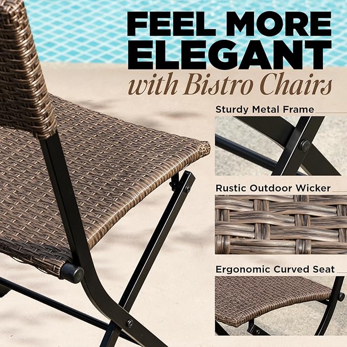 Idzo Metal Wicker Bistro Set with Round Table