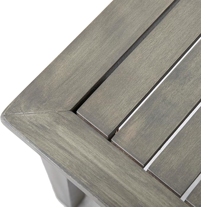 Christopher Knight Home Outdoor Acacia Wood Patio Set, 4-Pieces Patio Conversation Set, Outdoor Furniture with Coffee Table, Patio Deep Seating with Cushion, Porch Chairs for Garden, Grey+Beige