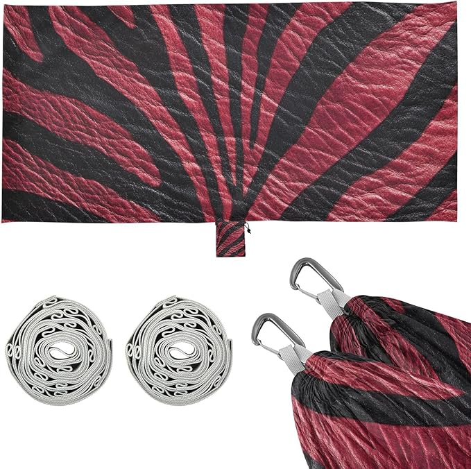 Burgundy Animal Skin Texture 330lb Capacity Camping Hammocks Indoor Hammock for Outside Camping Essentials soporte para hamacas para adultos