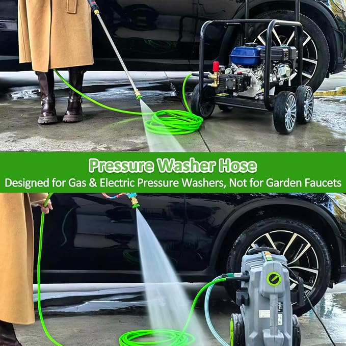 High Pressure Washer Spray Gun & Foam Cannon 32oz & Kink Resistant Hose 32ft Kit, Short Handheld & Water Hose Set, Compatible with Some of Ryobi, Greenworks, CRAFTSMAN Portland Most Brand Power Washer