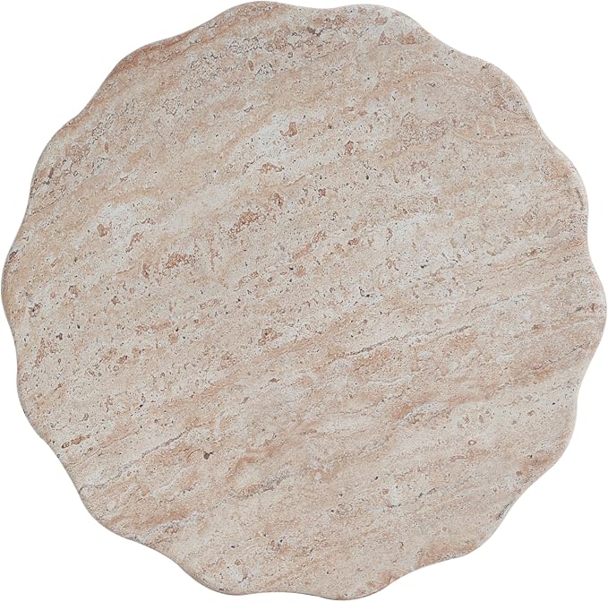 Outdoor Side Table Faux Marble End Table Faux Stone Side Tables Travertine Small Coffee Tables for Indoor Outdoor, Garden Stool Plant Stand for Porch, Backyard Patio, Cylindrical