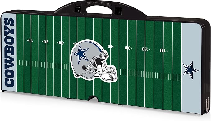 PICNIC TIME NFL Picnic Table Portable Folding Table with Seats and Umbrella
