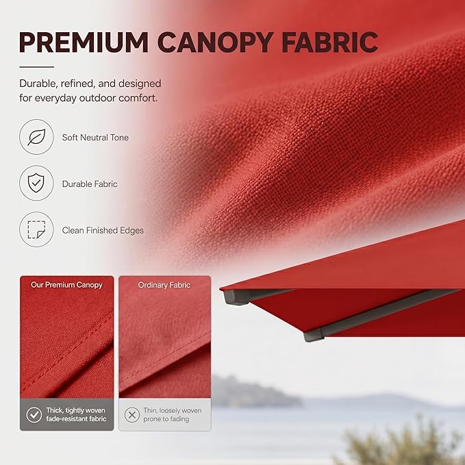 Cantilever Patio Umbrella, Large Square Outdoor Offset Umbrella with Aluminum Pole, 360-degree Rotation for Garden, Deck, Pool