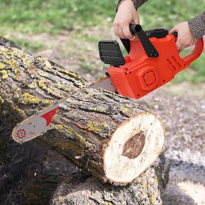 15.75" Electric Cordless Chainsaw, Electric Chain Saw w/Battery And Charger, Battery-powered Chain Saw for Wood Cutting