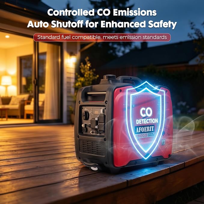 3500 Watt Inverter Generator Portable, Quiet Lightweight Gas Generaror Camping Power Equipment Fuel RV Ready
