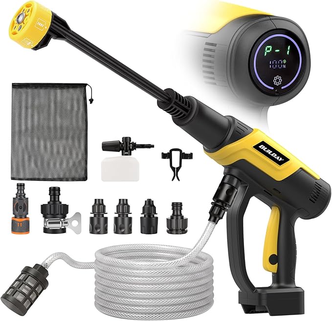 Cordless Portable Cleaning Tool – Compatible with DEWALT 20V Battery (Battery & Charger Not Included), Lightweight with 6-in-1 Nozzle & 16.4FT Hose, for Car, Driveway, Garden, Patio & Fence