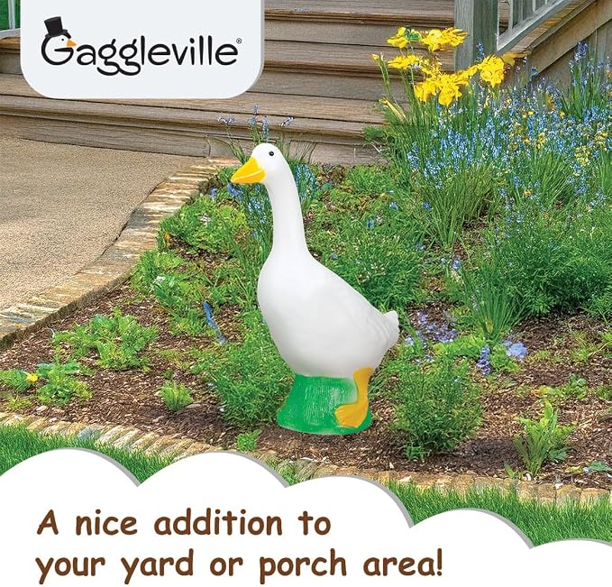 Official Gaggleville Porch Goose Baby Statue � Charming 17" Outdoor | Decorative Figurine for Garden, Patio, or Entryway Accent by Fox Valley Traders