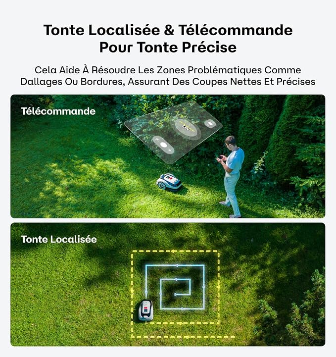 Raccoon 2 SE Robot Lawn Mower, Wire-Free Robotic Lawn Mower Without RTK for Max. 0.15 Acre Lawn Area, 1.18"–3.15” Cutting Height, with AI Obstacle Avoidance, 5Ah Fast-Charging Battery for Small Lawns