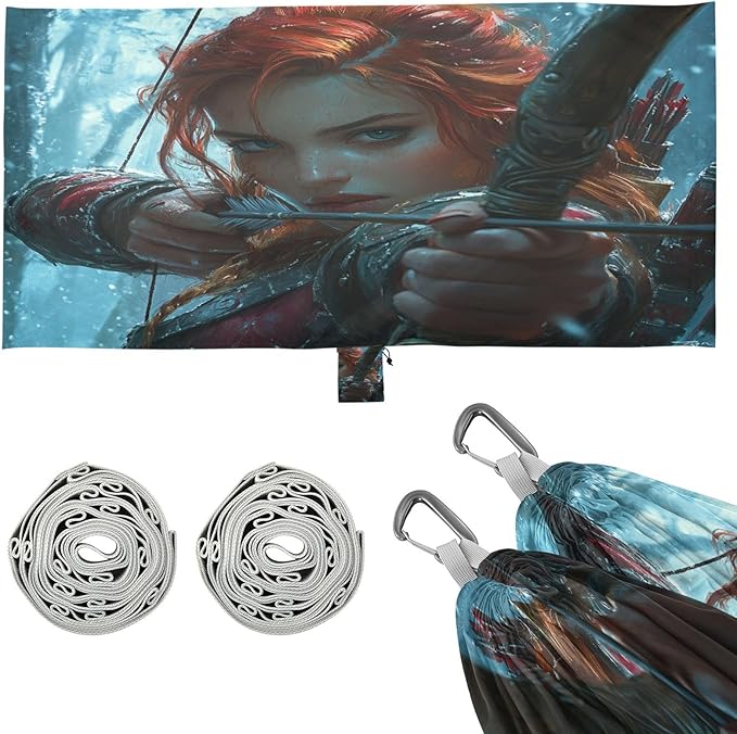 Archers Game Anime Girl Hammocks with Hanging Rope Hanging Hammock for Outside Patio Garden