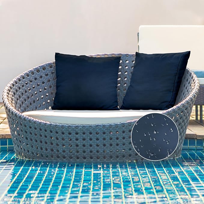 A1 HOME COLLECTIONS A1HC Luxurious Outdoor Waterproof Pillow Covers 20x20 Inches (Pack of 2, Cloud Burst), Throw Pillow Covers for Pool Areas, Garden, Sofa, Chairs, Beds, Tent, Patio
