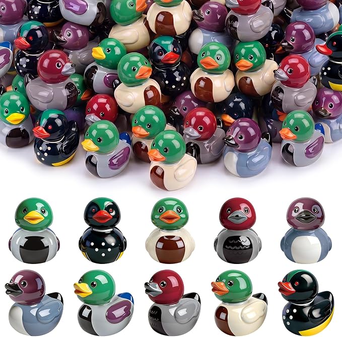 Novabright 100 Pcs Mini Resin Mallard Ducks Tiny Resin Wild Ducks Figures to Hide Small Statue for Nature Birds Lovers Craft Hunting Decoration Potted Birthday Gift Party Supplies