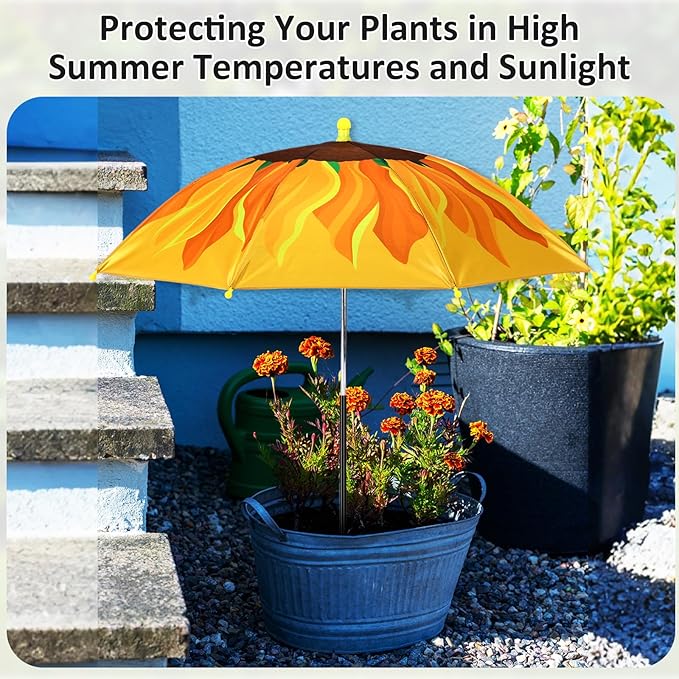 Plant Umbrellas for Outdoor Plants, Large Garden Plant Umbrella Shade Upgraded Adjustable Angle Height for Potted Plants Garden Beds