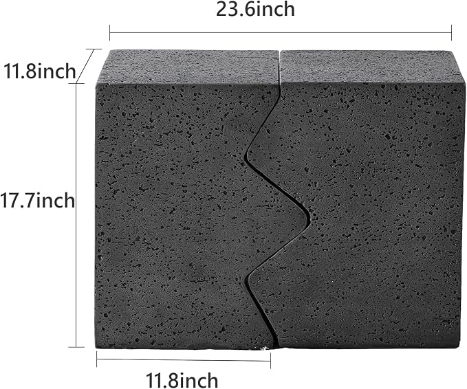 COSIEST Concrete Side Table, Set of 2 Rectangular Outdoor Side Tables, Decorative Garden Stools for Indoor Outdoor, Accent Table Patio Side Table End Table w Spotted, Dark Grey