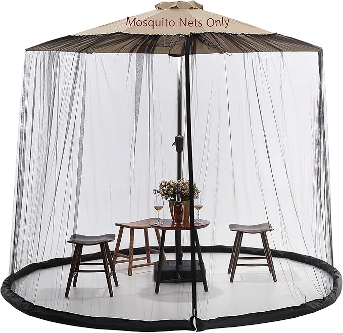 9/10 FT Mosquito Net for Patio Umbrella Outdoors Screen Polyester Hanging Tent(Mosquito Net Only)