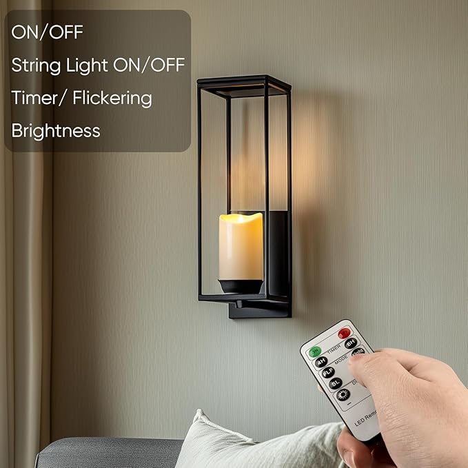 Homemory 4"x6" Outdoor Waterproof Flameless Candles with Timers and Remote Control, Battery Operated Candles, LED Plastic Candles, Ivory White, Set of 4