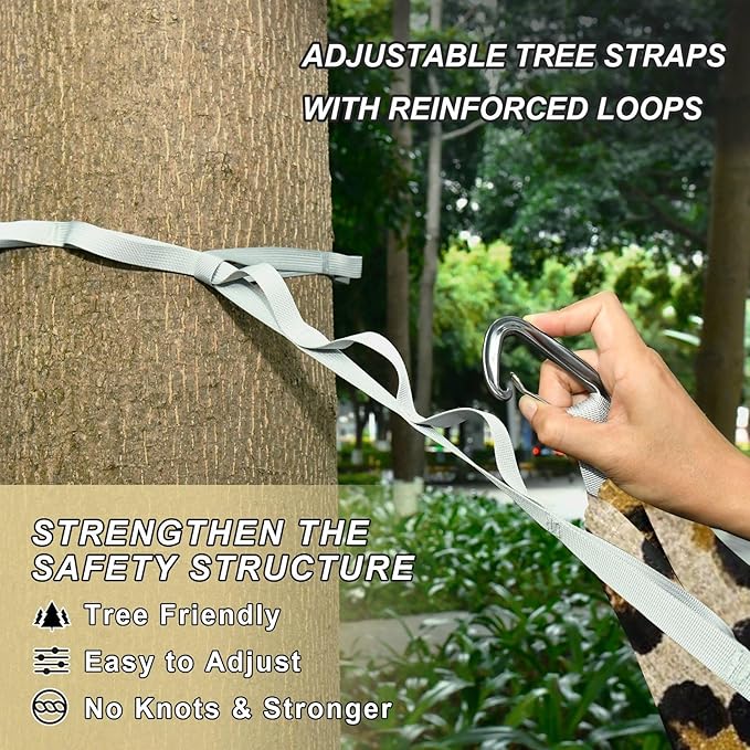 Fake Glitter Leopard Print Beige 330lb Capacity Outdoor Hammock with Tree Straps Swing Hammock for Indoor Outdoor Patio amacas para patios con Base de adultos