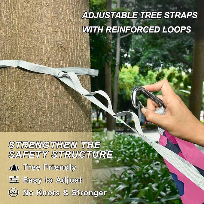 Pink Leopard Print 330lb Capacity Outdoor Hammock Indoor Hammock for Outside Patio Garden amacas para patios con Base de adultos