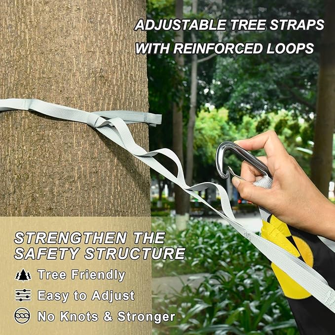 Yellow Irregular Dots 330lb Capacity Hammocks with Tree Straps Fabric Hammock for Outside Beach Patio Garden hamaca para acampar