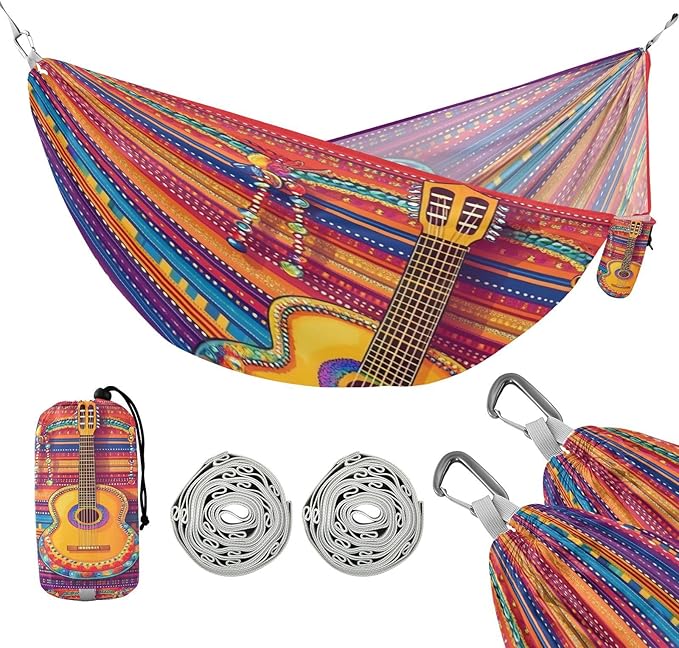 Mardi Gras Carnival Lipstick Hats Tie Outdoor Hammock with Tree Straps Tree Hammock for Outside Beach Patio Garden