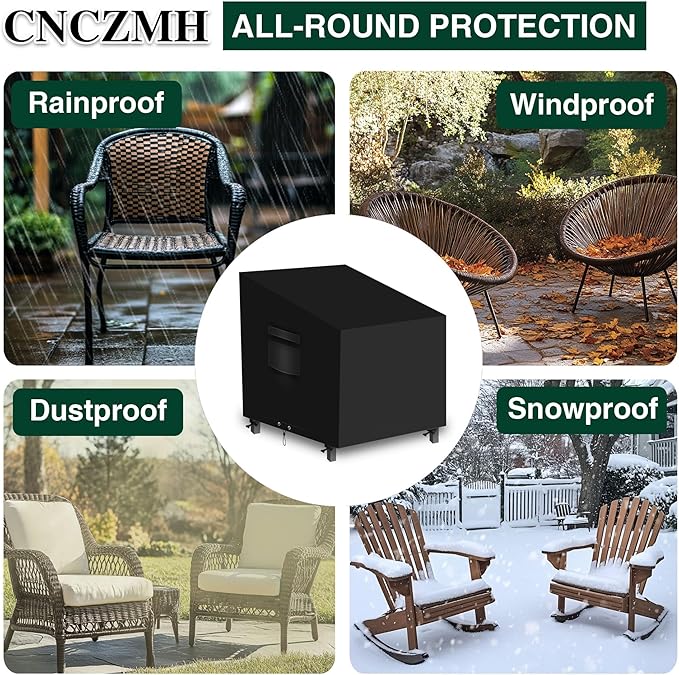 Heavy Duty Patio Chair Covers Waterproof Outdoor, 2 Pack 600D Patio Furniture Covers for Outdoor Rocking Swivel Adirondack Chairs, Lounge Deep Seat 38'' W x 31''D x 24''H/ 29''H Black