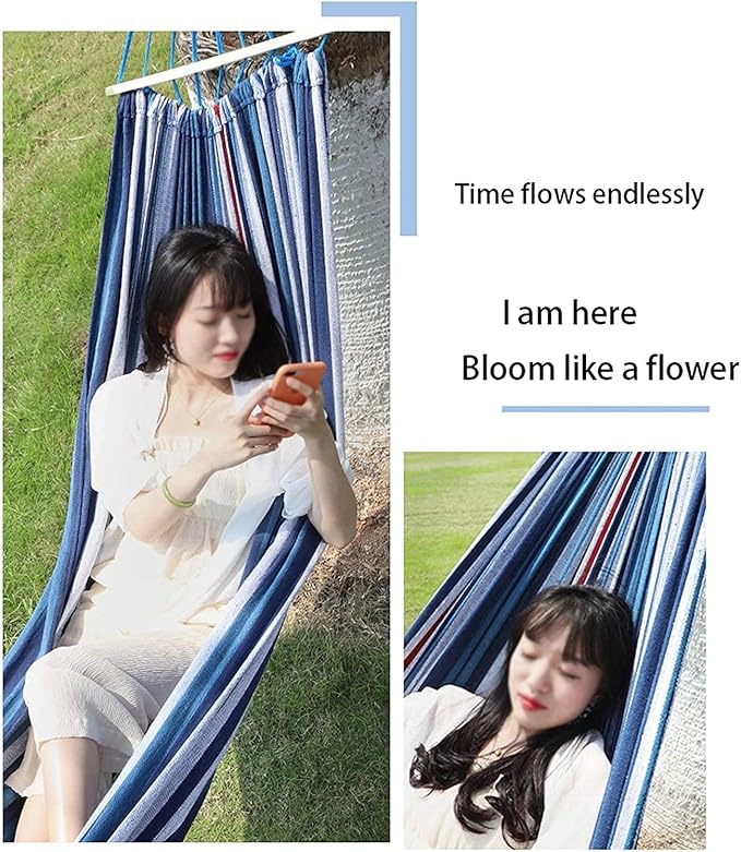Camping Hammock Bed Outdoor Camping Travel Hammock Thick Canvas Hammock Adult Anti-Rollover Swing for Indoor Outdoor Gardens Hammock Swing (Color : D, Size : 190 * 100cm)